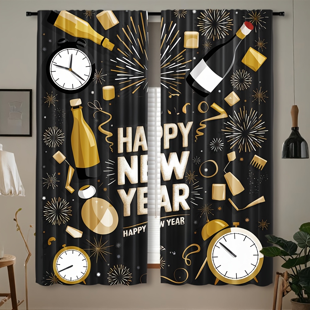 Home Office Rate 2025 - 2pcs Happy New Year 2025 Contemporary