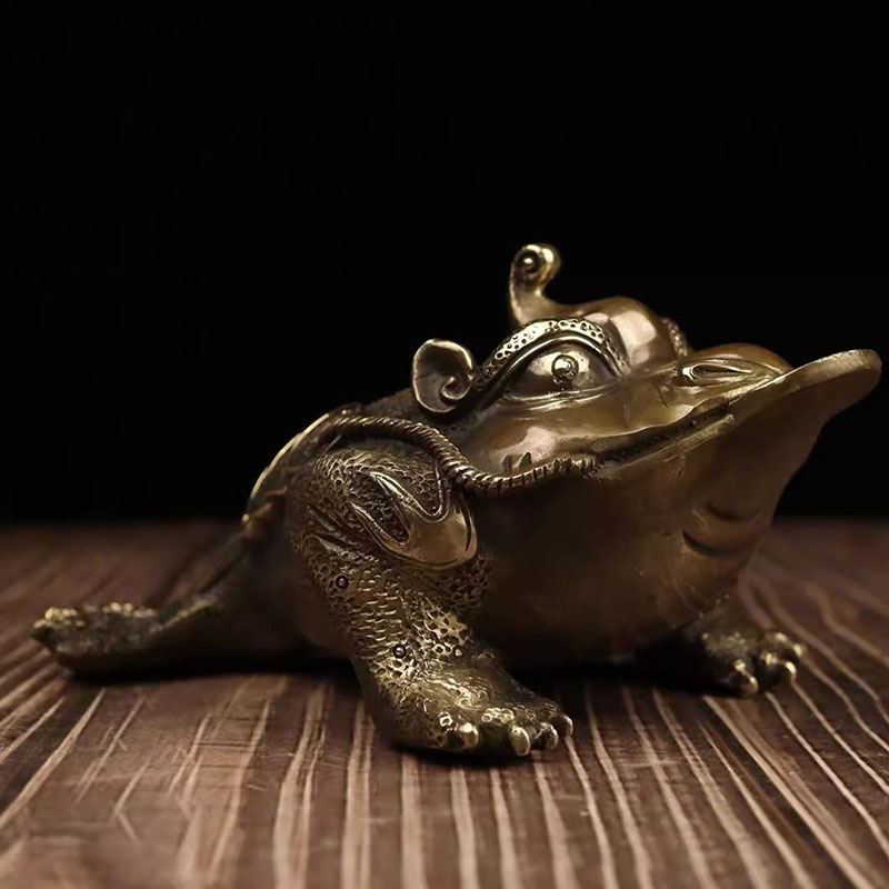 Home Office Gif - Antique Bronze Three-Legged Money Toad Statue