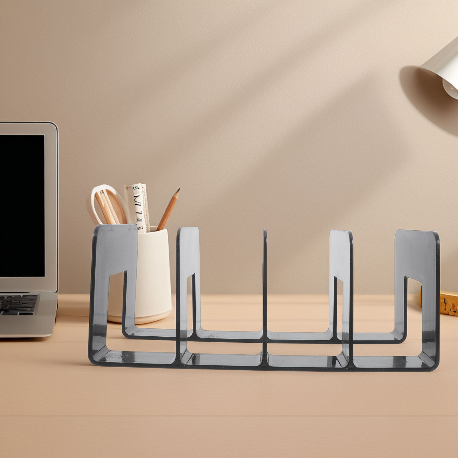 Home Office With Bookshelves - Multicompartment Desktop Book Organizer for Office