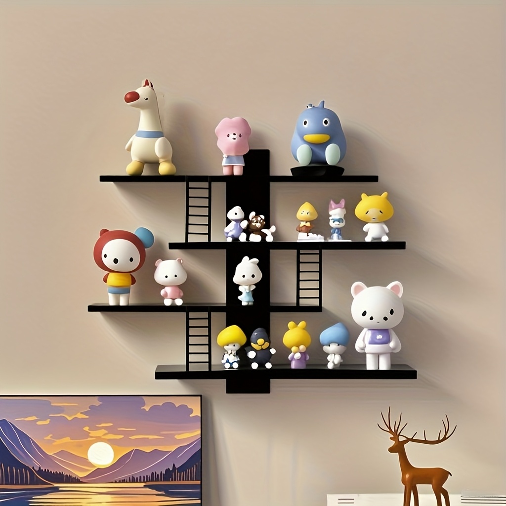 Home Office With Bookshelves - No-Drill Wall-Mounted Shelf Suitable for Home