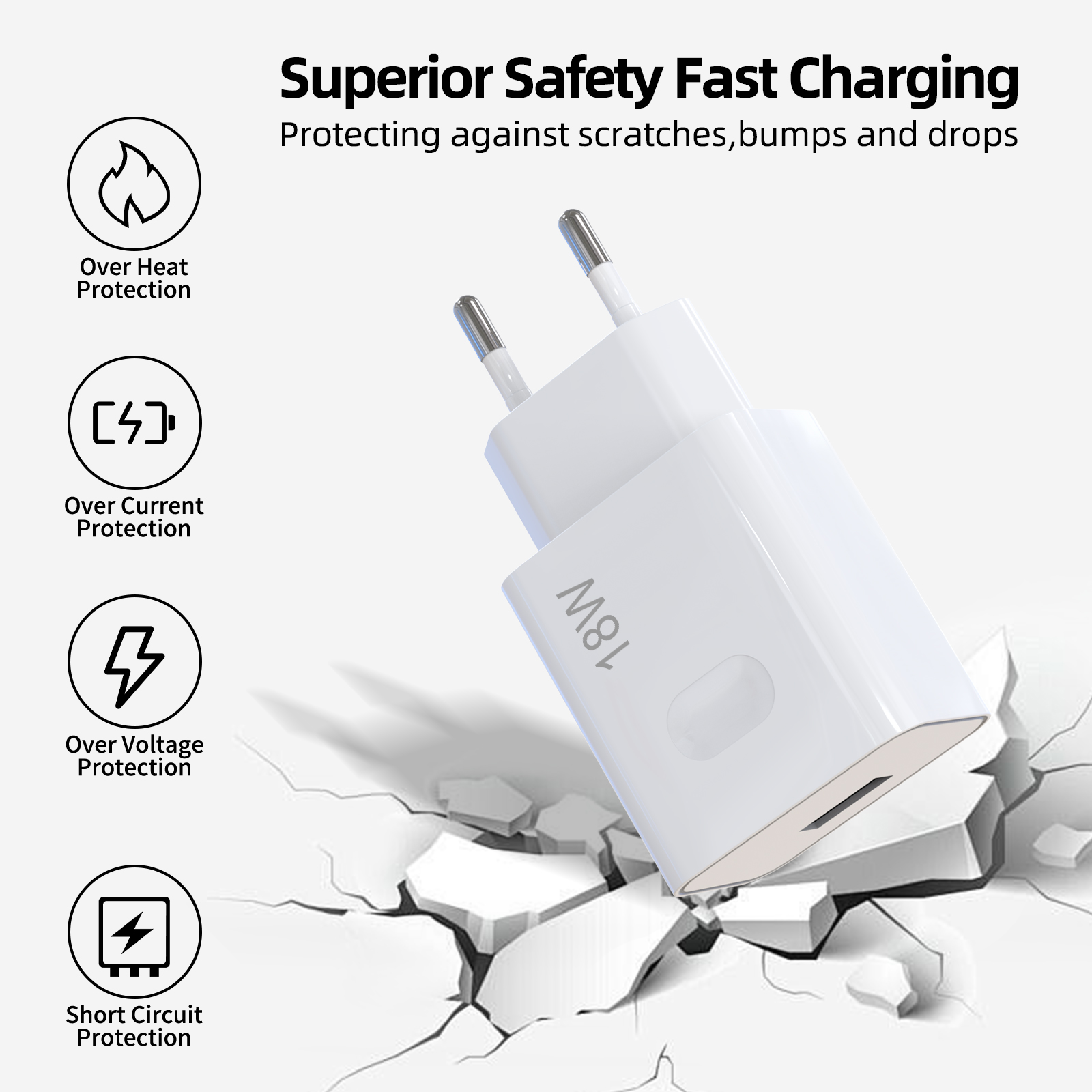 EU 18W QC3.0 Fast USB Wall Cha - Home Office Vivo ulasan dan harga