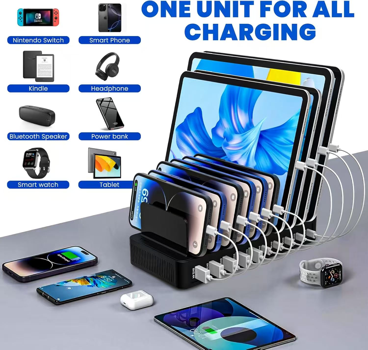 100W Power Hub Charger Stand:  - Home Office Vivo ulasan dan harga