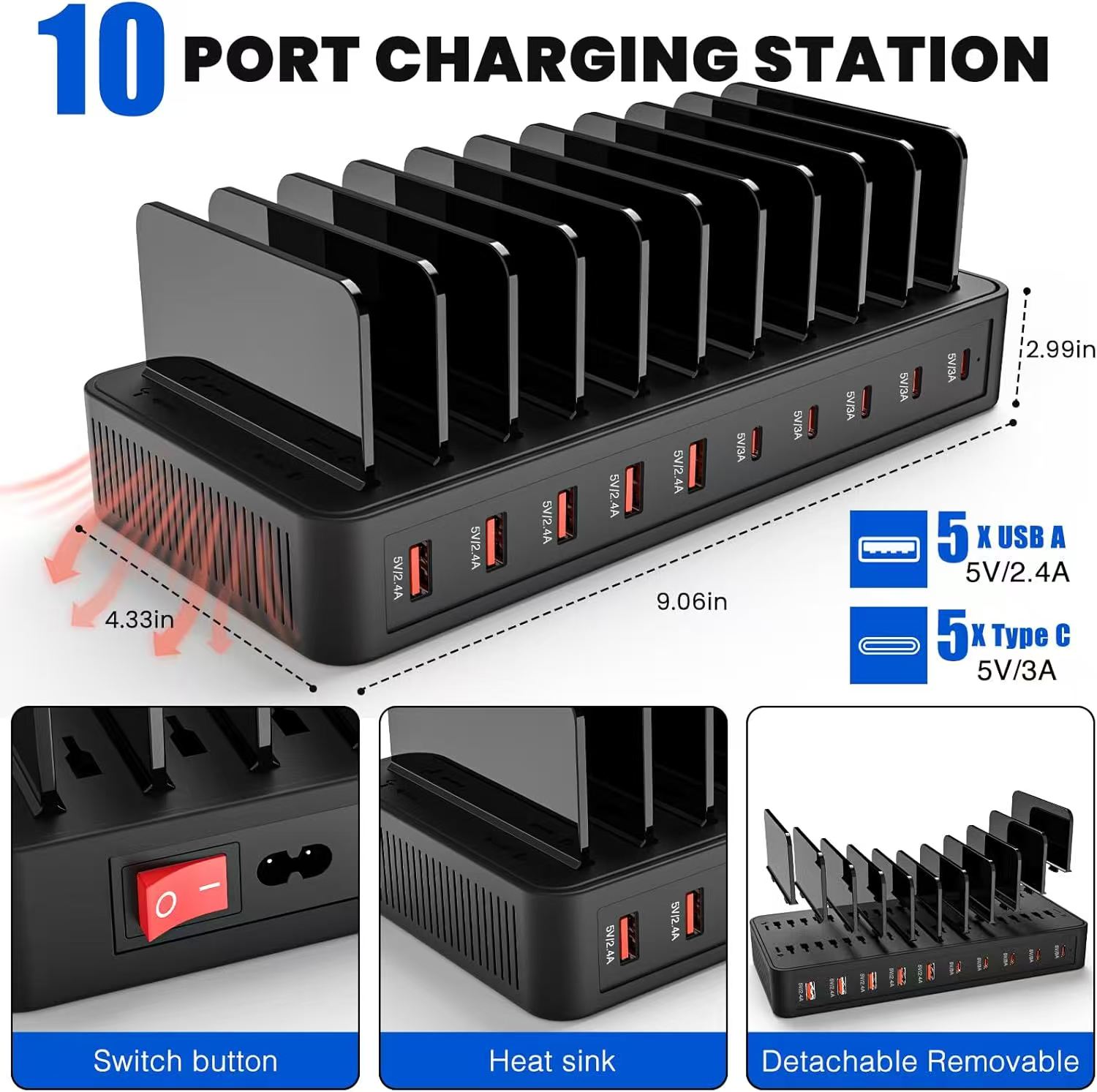 100W Power Hub Charger Stand:  - Home Office Vivo ulasan dan harga