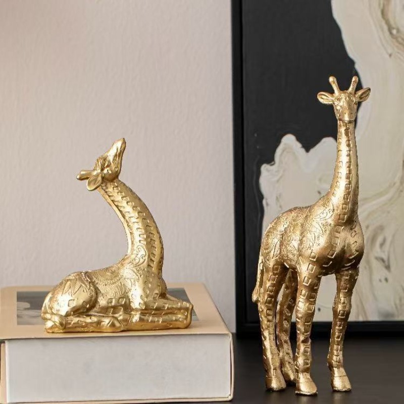 2pcs/set Giraffe Ornament, Gol - Home Office With Bookshelves ulasan dan harga