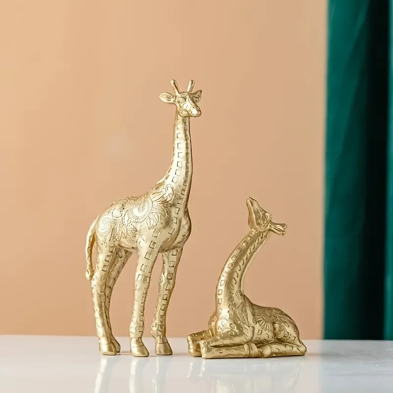 2pcs/set Giraffe Ornament, Gol - Home Office With Bookshelves ulasan dan harga