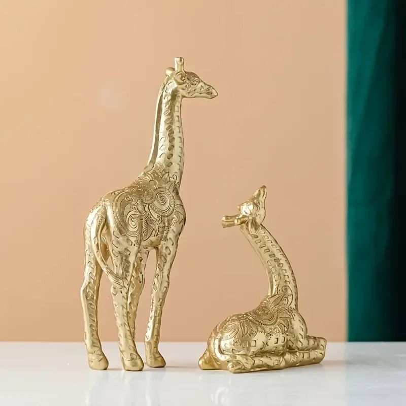 2pcs/set Giraffe Ornament, Gol - Home Office With Bookshelves ulasan dan harga