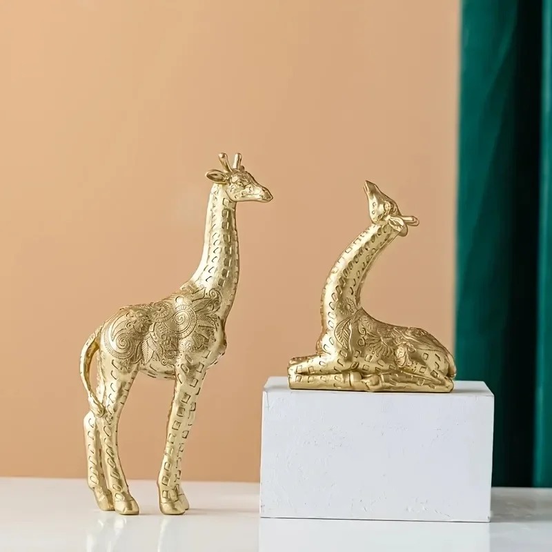 2pcs/set Giraffe Ornament, Gol - Home Office With Bookshelves ulasan dan harga