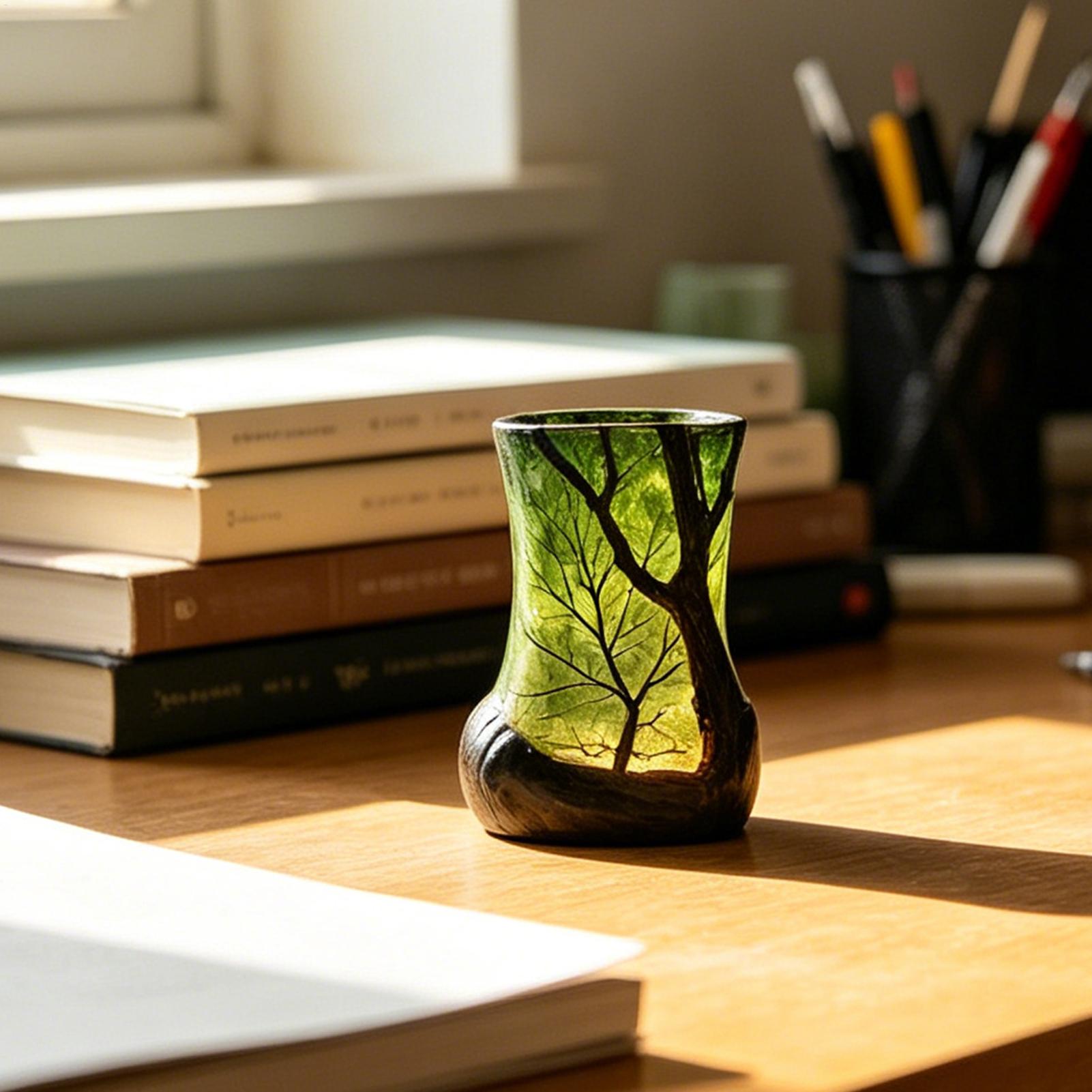 Bedside Table Lamp Forest Nigh - Home Office With Bookshelves ulasan dan harga