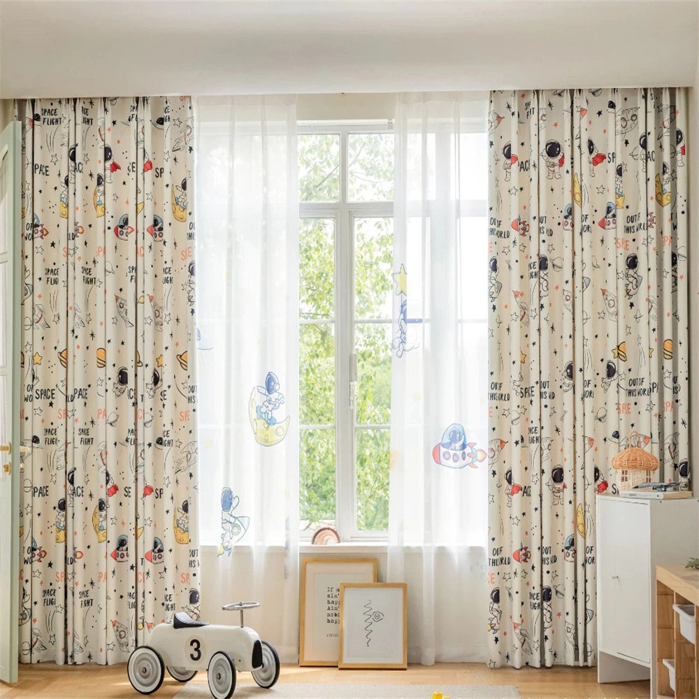 Vibrant Space Themed Window Bl - Home Office Rate 2025 ulasan dan harga
