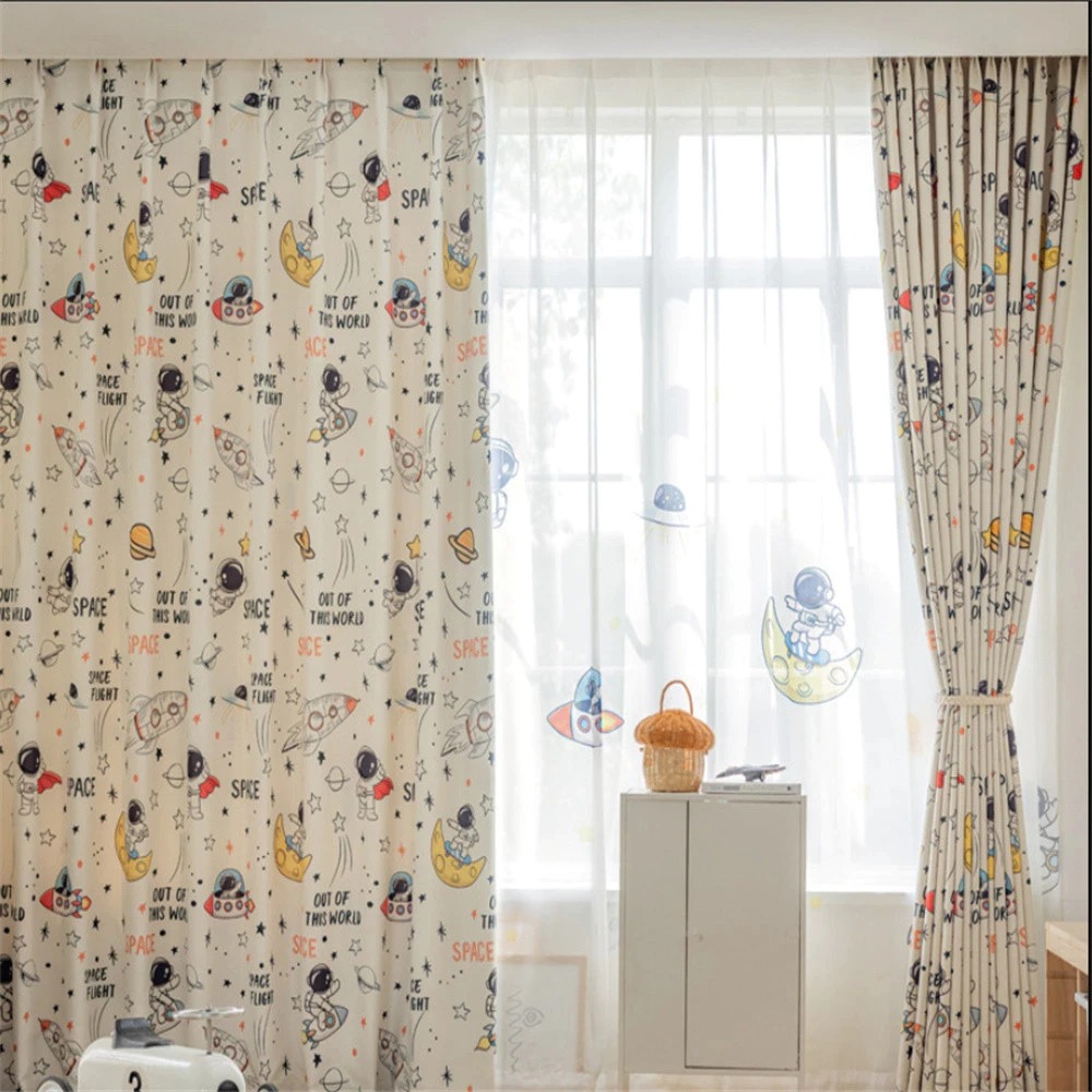 Vibrant Space Themed Window Bl - Home Office Rate 2025 ulasan dan harga