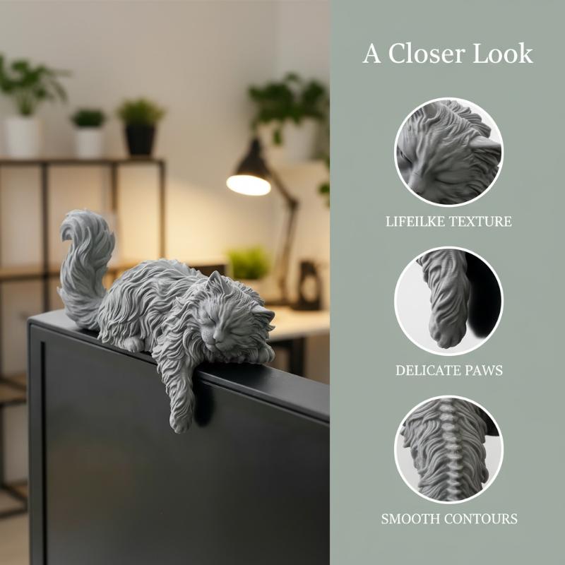 Cute Long Hair Sleeping Cat Fi - Home Office Gif ulasan dan harga