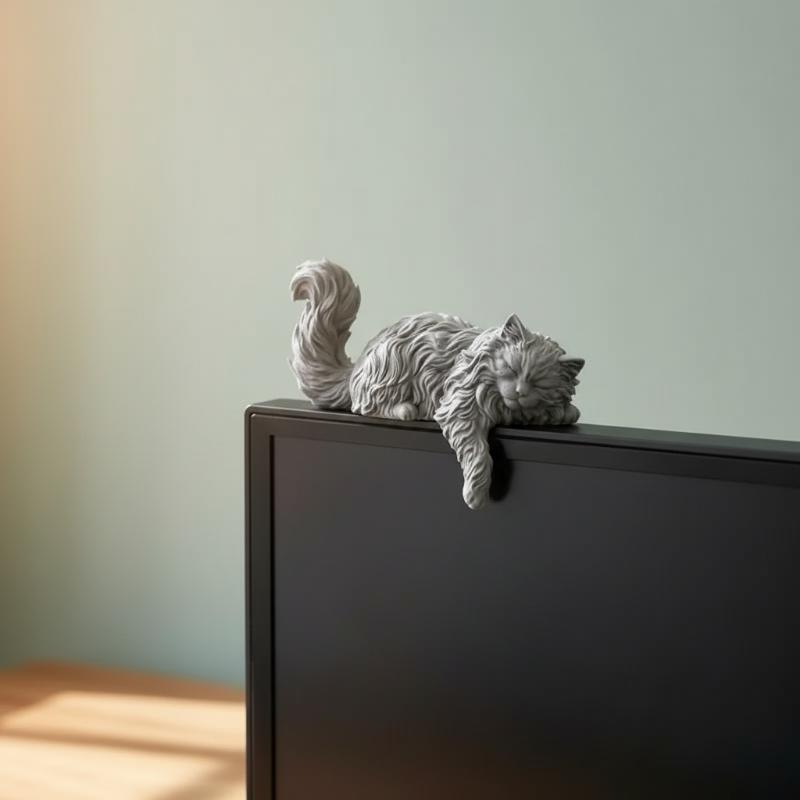 Cute Long Hair Sleeping Cat Fi - Home Office Gif ulasan dan harga