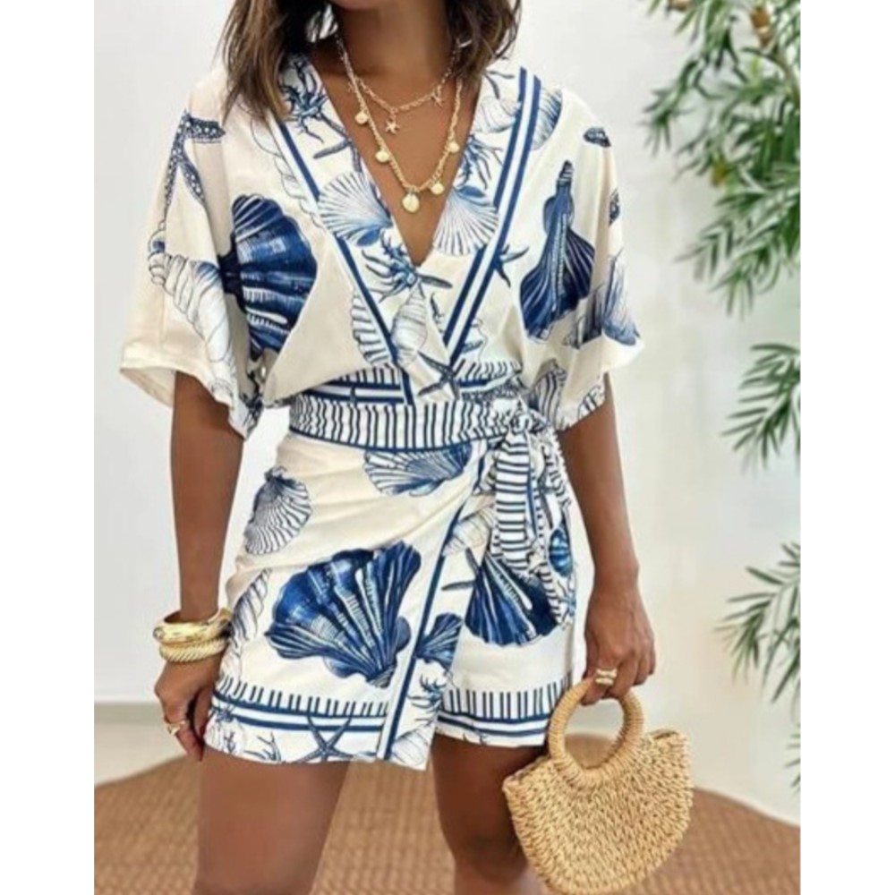 Fashion Printed Short Sleeve W - Home Office Romance ulasan dan harga