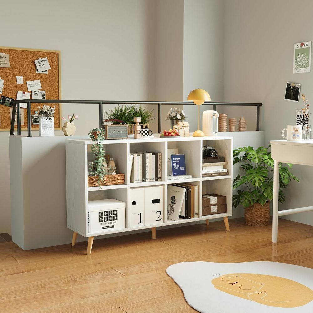 2 Tier Wooden Bookshelf with L - Home Office With Bookshelves ulasan dan harga