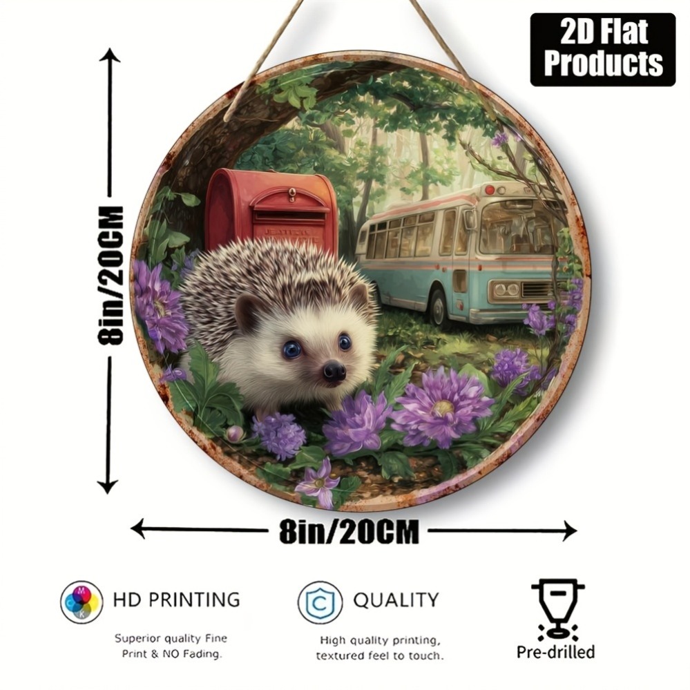 2D Metal Sign, Hedgehog Theme  - Home Office Gif ulasan dan harga