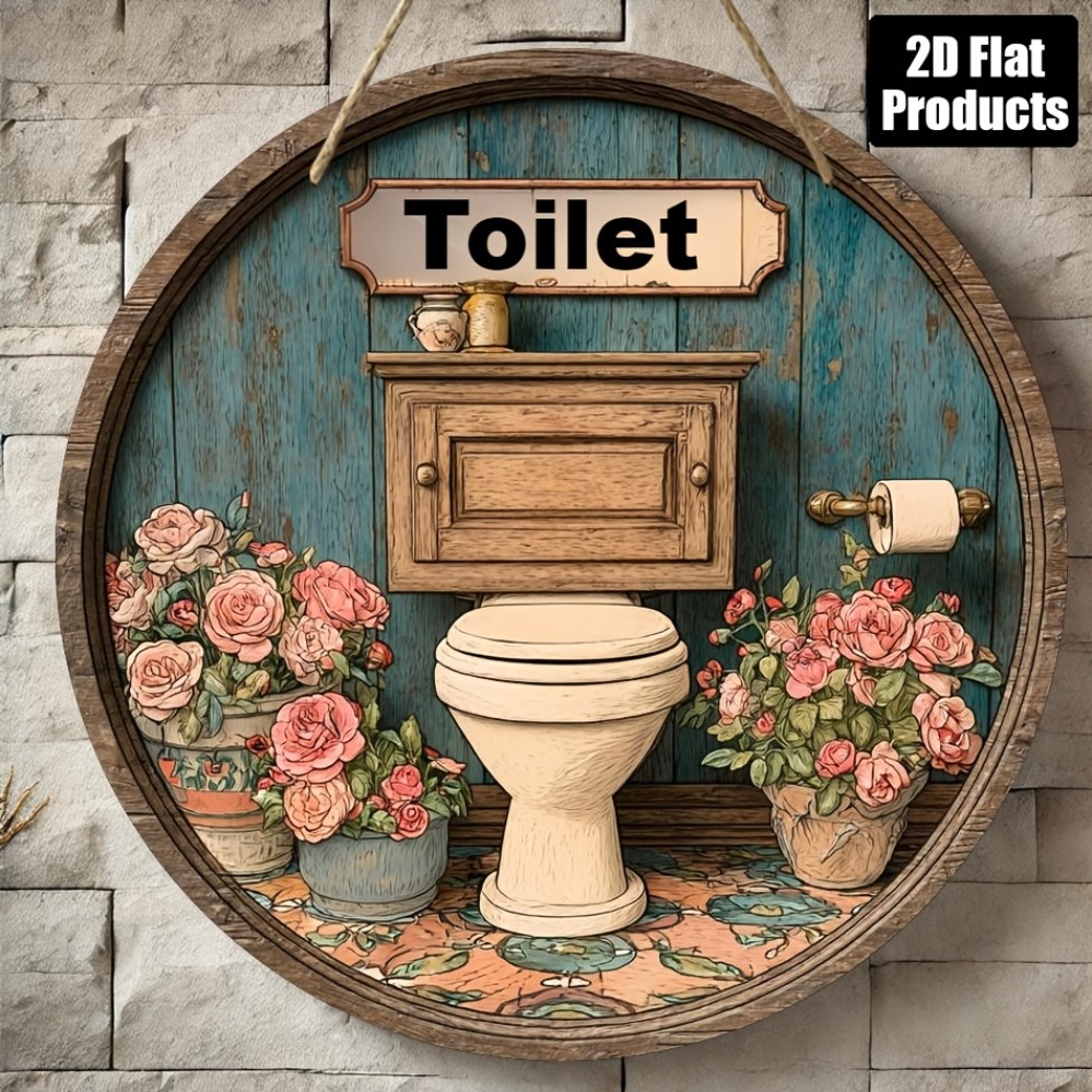 2D Metal Sign, 8x8 Inch Round  - Home Office Gif ulasan dan harga