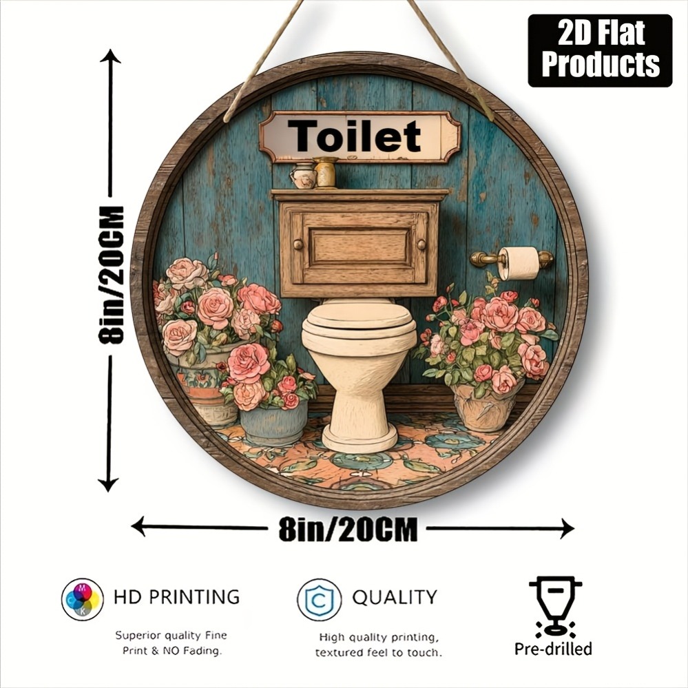 2D Metal Sign, 8x8 Inch Round  - Home Office Gif ulasan dan harga
