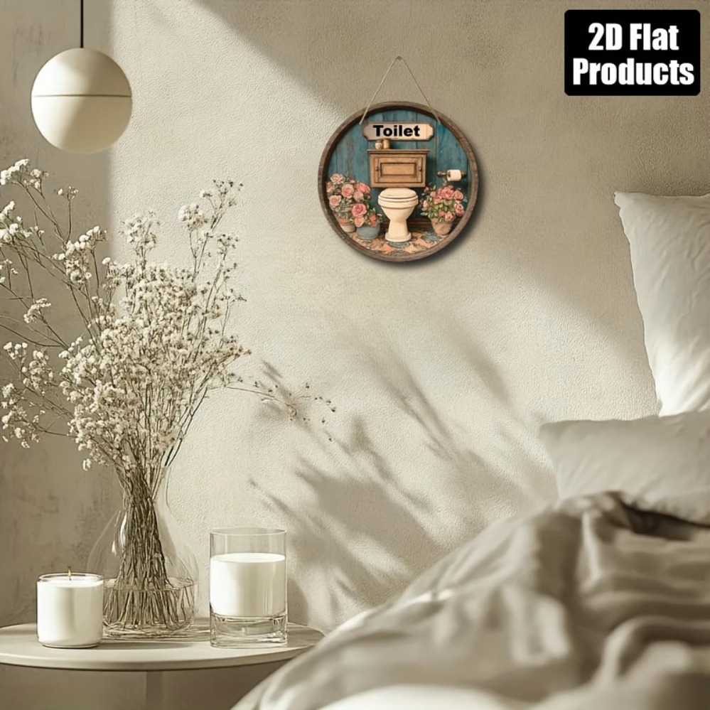 2D Metal Sign, 8x8 Inch Round  - Home Office Gif ulasan dan harga