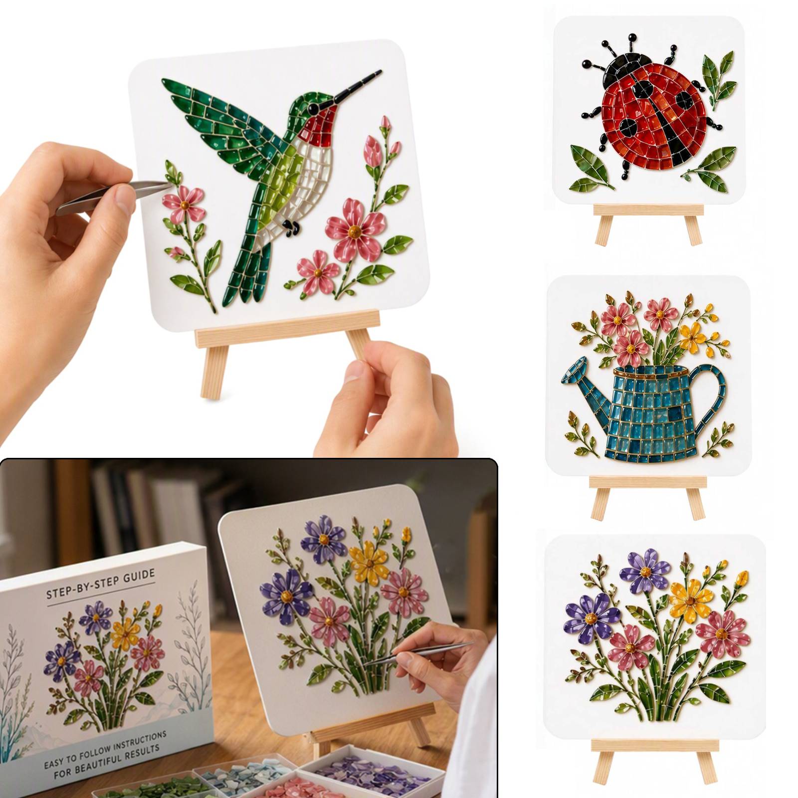 DIY Sea Glass Mosaic Kit Hand- - Home Office With Bookshelves ulasan dan harga