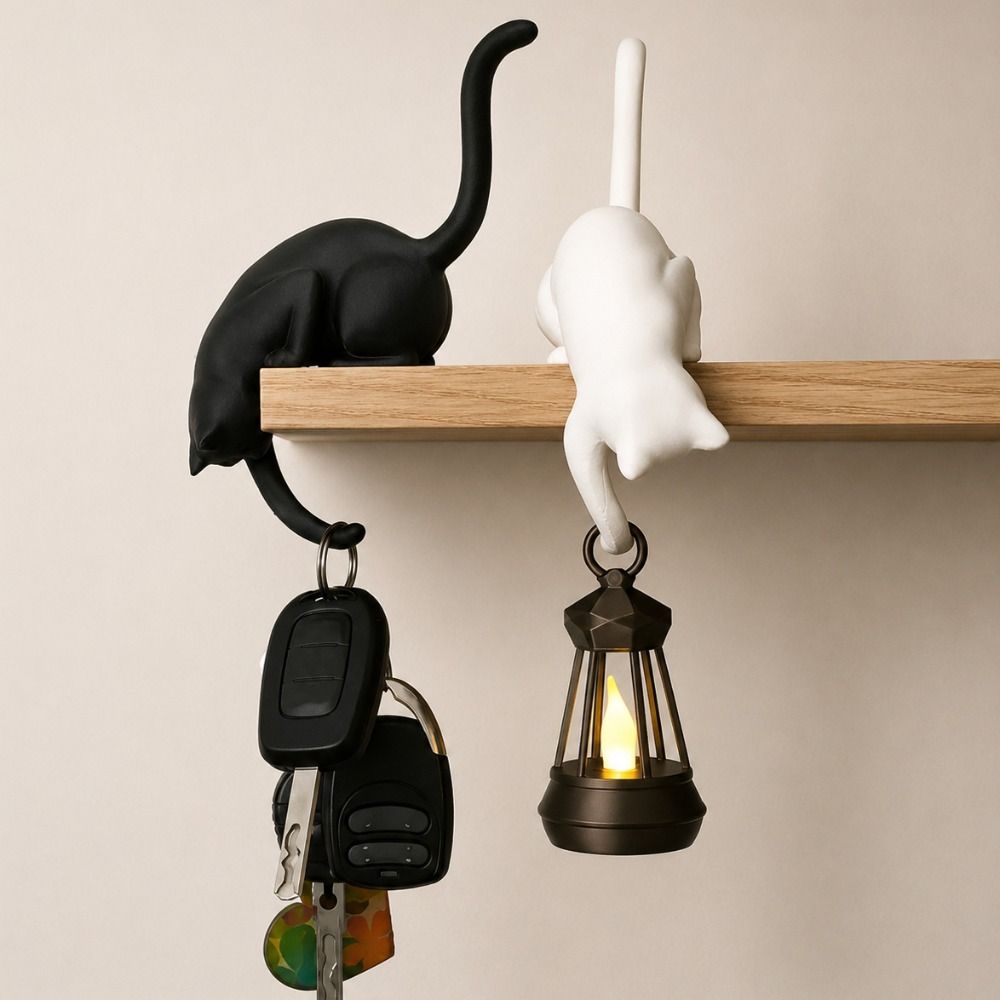 3D Printed Cat-Shaped Wall Hoo - Home Office With Bookshelves ulasan dan harga