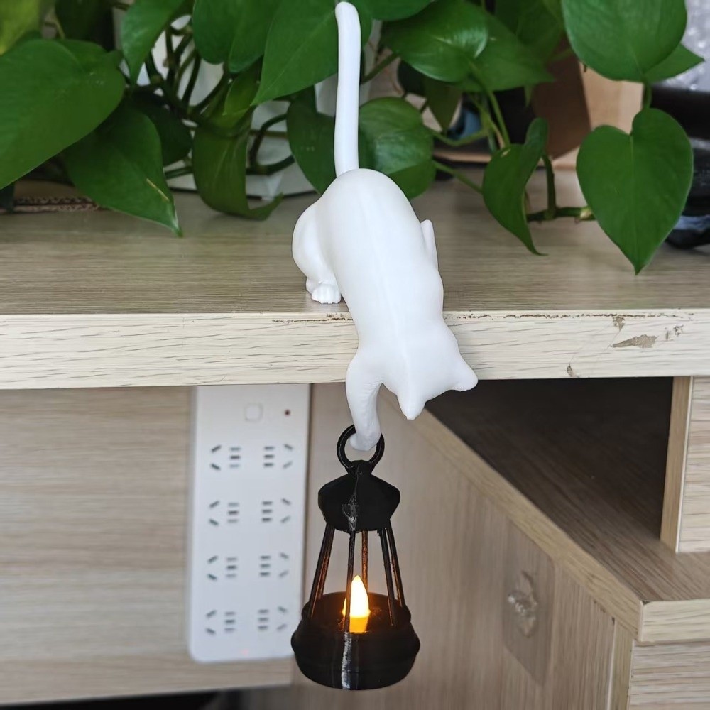 3D Printed Cat-Shaped Wall Hoo - Home Office With Bookshelves ulasan dan harga