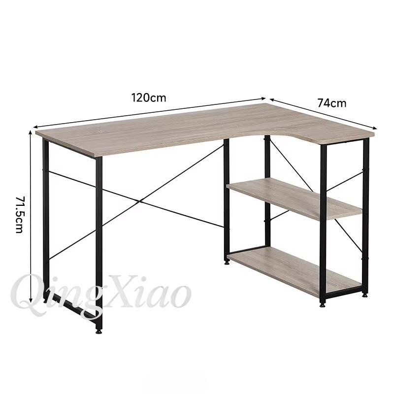 L Shaped Corner Desk With Book - Home Office With Bookshelves ulasan dan harga