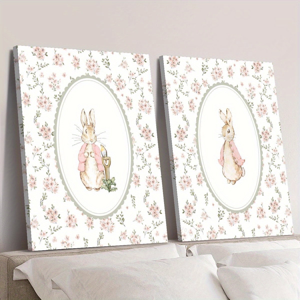 2pcs Retro Easter Rabbit Canva - Home Office For Two ulasan dan harga