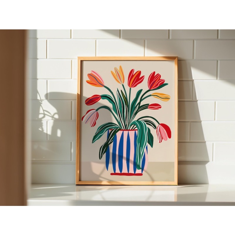 2pcs Tulip Flowers Canvas Wall - Home Office For Two ulasan dan harga