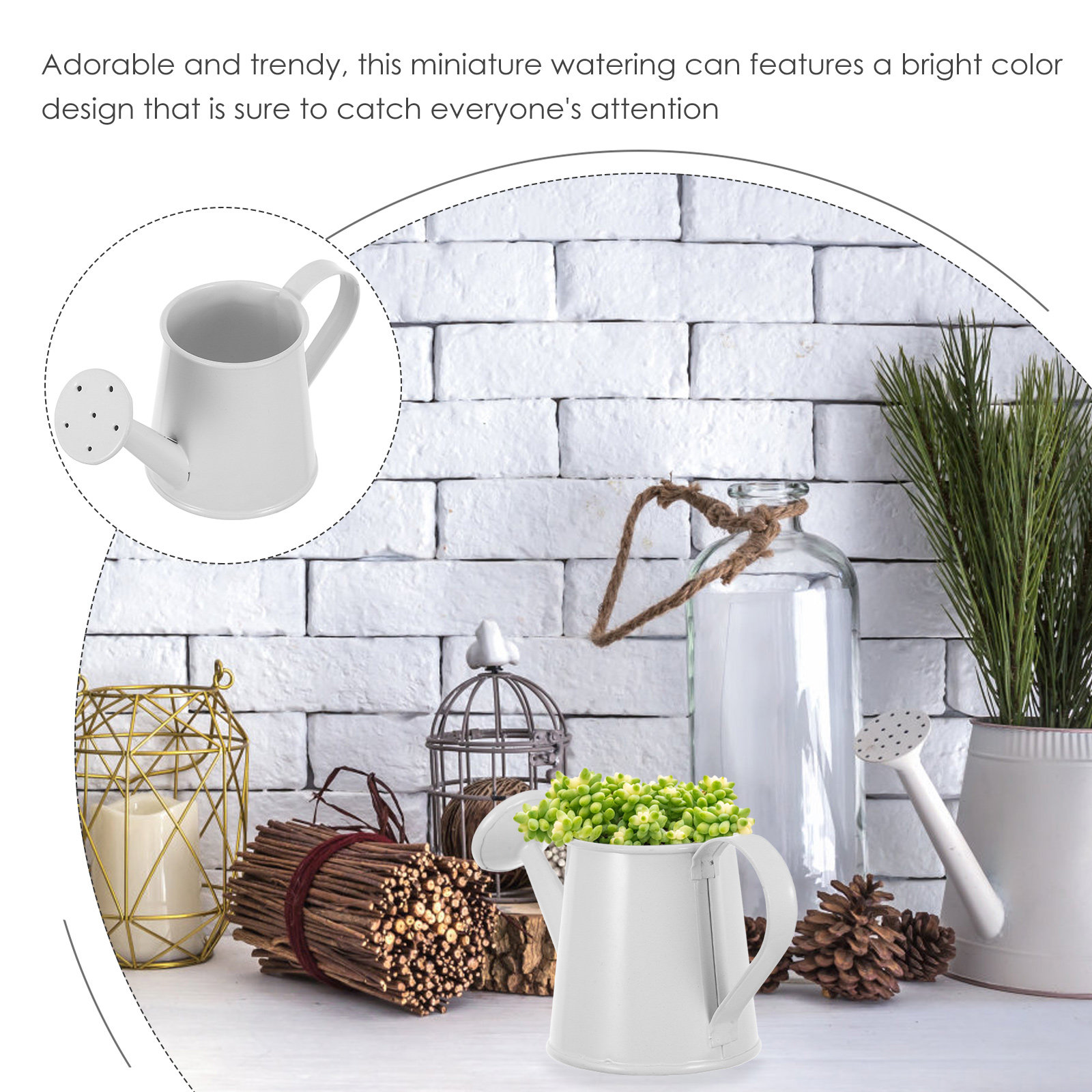 Miniature Iron Watering Can fo - Home Office With Bookshelves ulasan dan harga