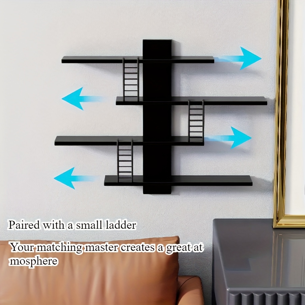 No-Drill Wall-Mounted Shelf Su - Home Office With Bookshelves ulasan dan harga