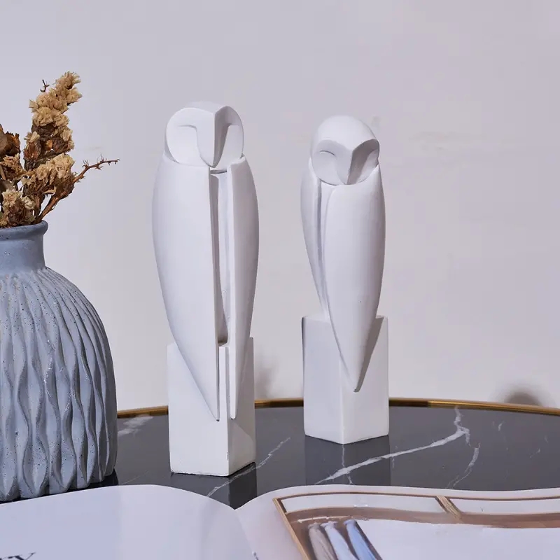 Minimalist Owll Statue Sculptu - Home Office With Bookshelves ulasan dan harga