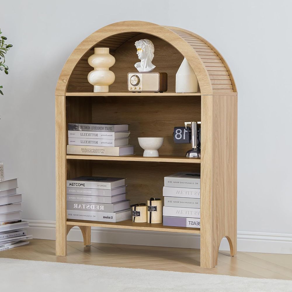 Freestanding 3-Tier Arched Boo - Home Office With Bookshelves ulasan dan harga